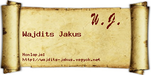 Wajdits Jakus névjegykártya
